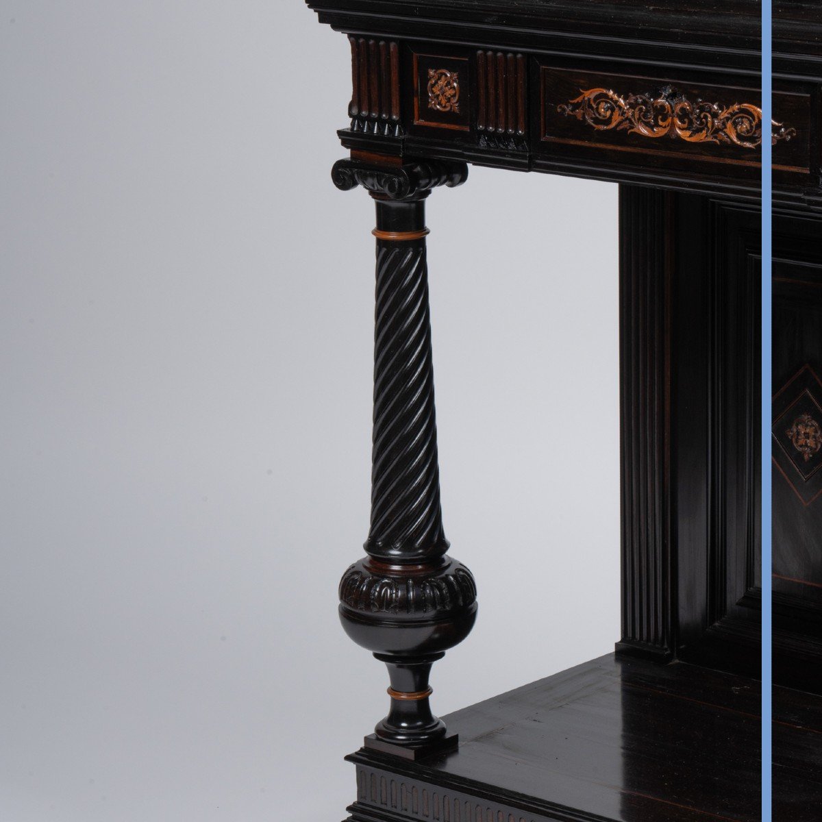 Charles Hunsinger (1823-1893), cabinet en bois noirci et naturel sculpté, XIXe-photo-6