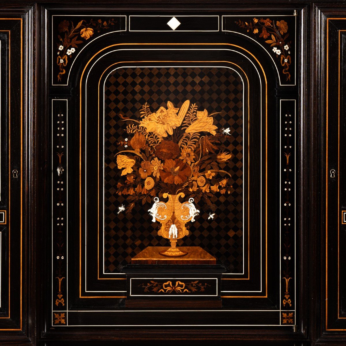 Charles Hunsinger (1823-1893), cabinet marqueté, 1885-photo-3