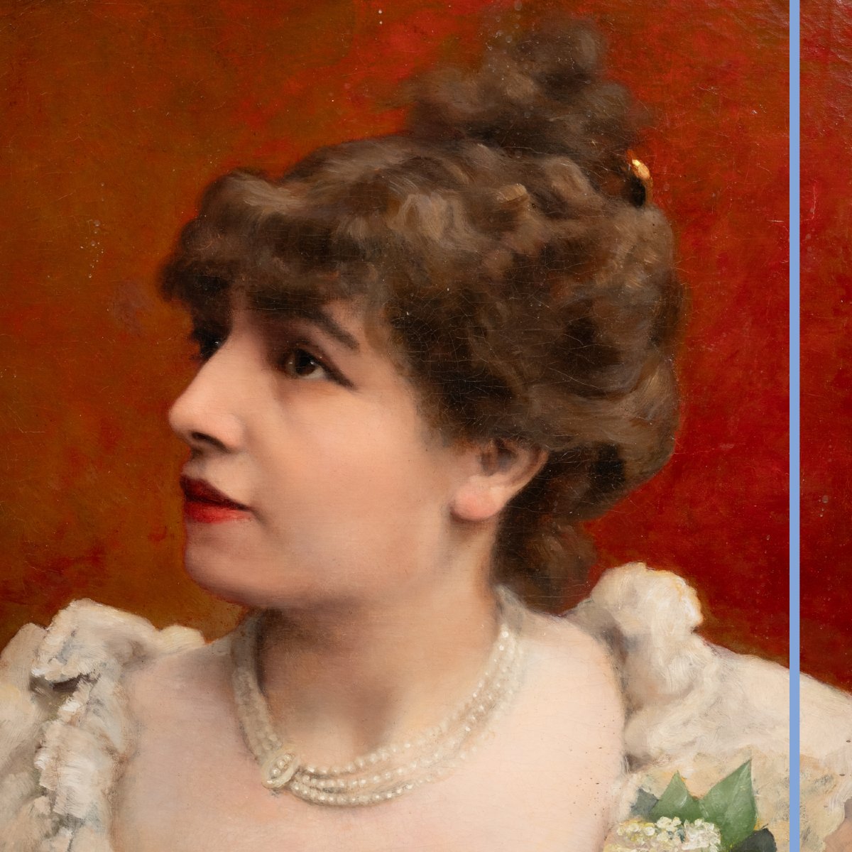 Josef Van Aarpp (XIXe),  Portrait de Sarah Bernhardt, huile sur toile, XIXe-photo-3