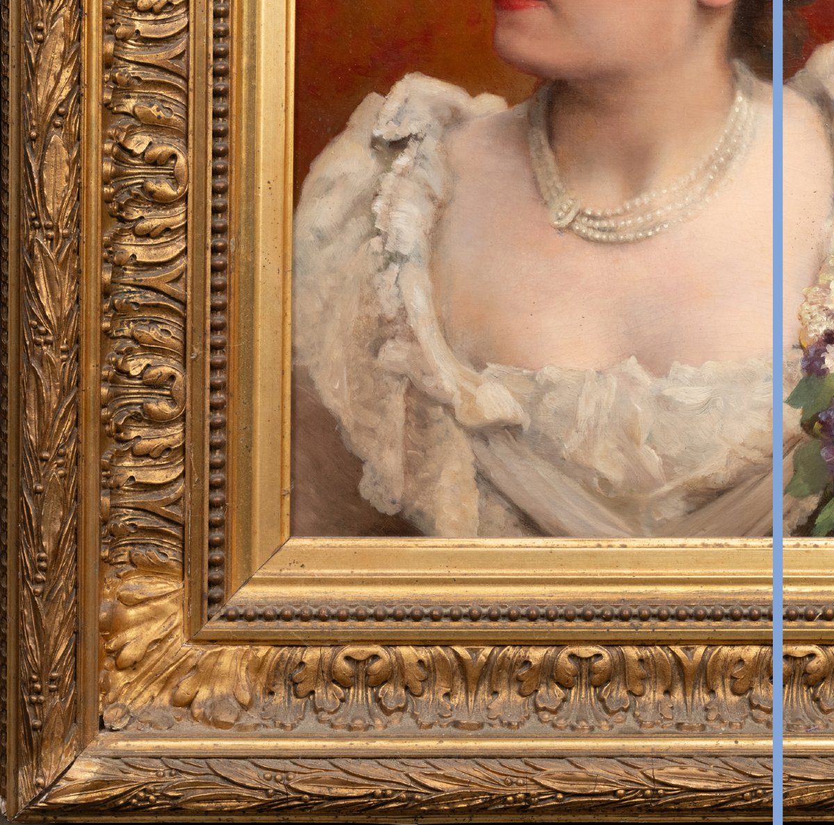 Josef Van Aarpp (XIXe),  Portrait de Sarah Bernhardt, huile sur toile, XIXe-photo-1