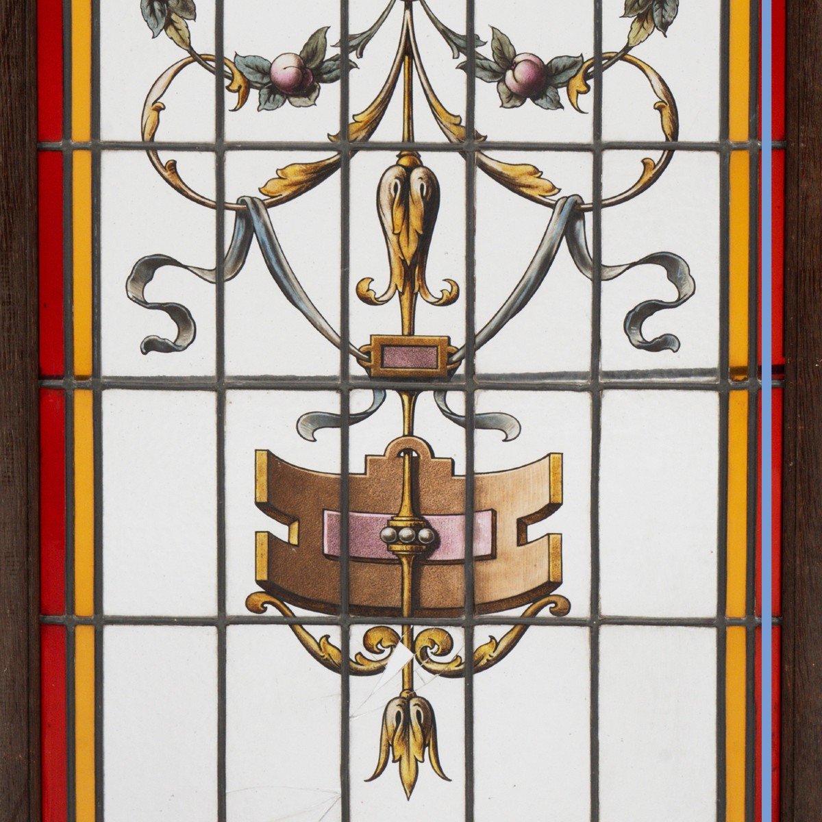 Deux paire de vitraux en verre Cathédrale dans le goût de la Renaissance, XIXe-photo-4