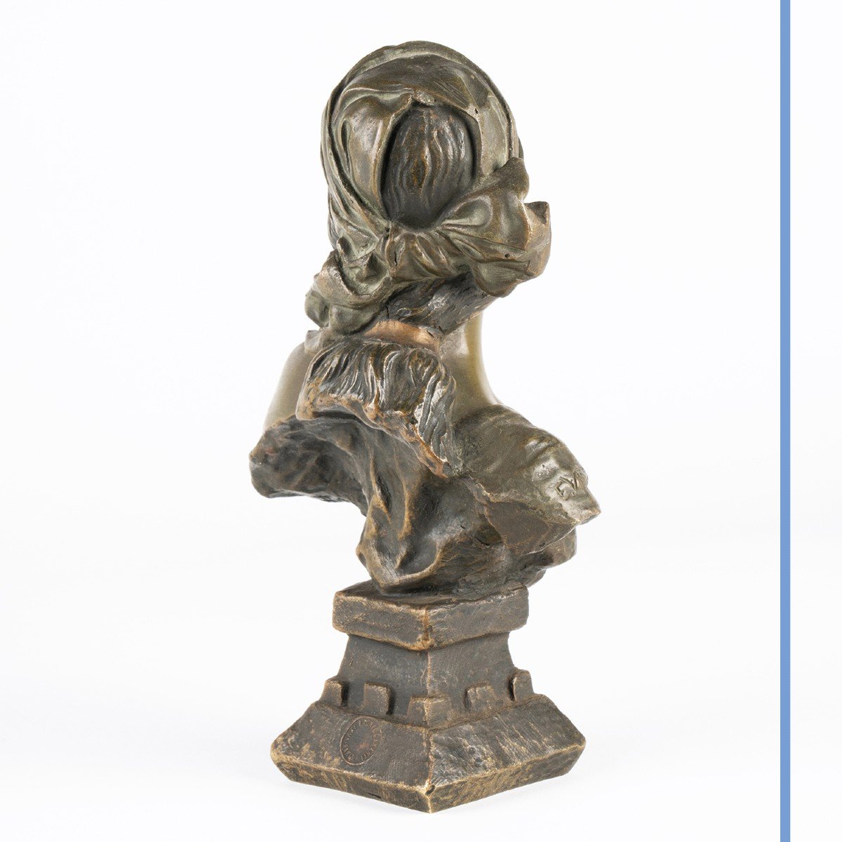 Emmanuel Villanis (1858-1914), Cendrillon, &eacute;preuve en bronze &agrave; patine verte, XIXe-photo-3