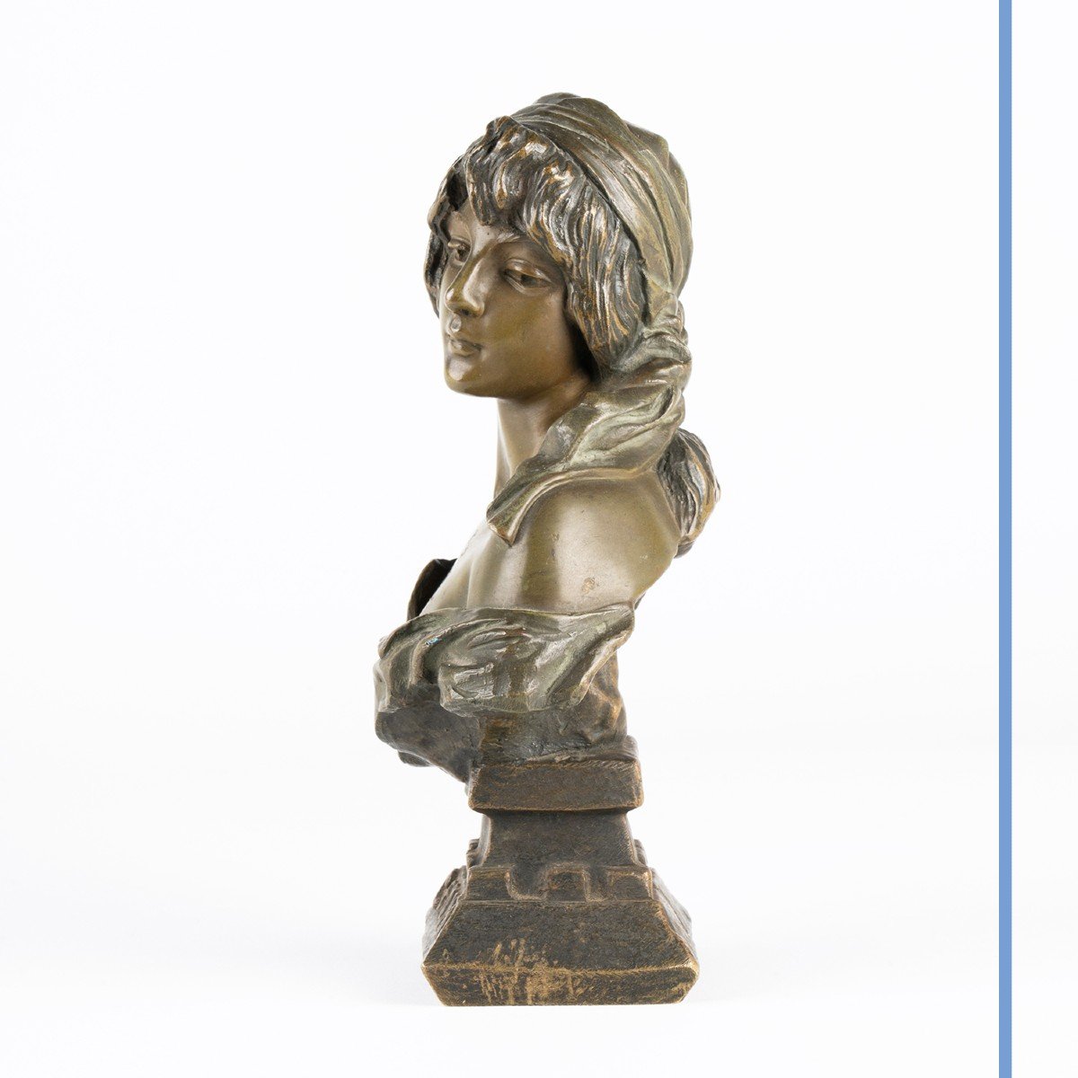 Emmanuel Villanis (1858-1914), Cendrillon, &eacute;preuve en bronze &agrave; patine verte, XIXe-photo-2