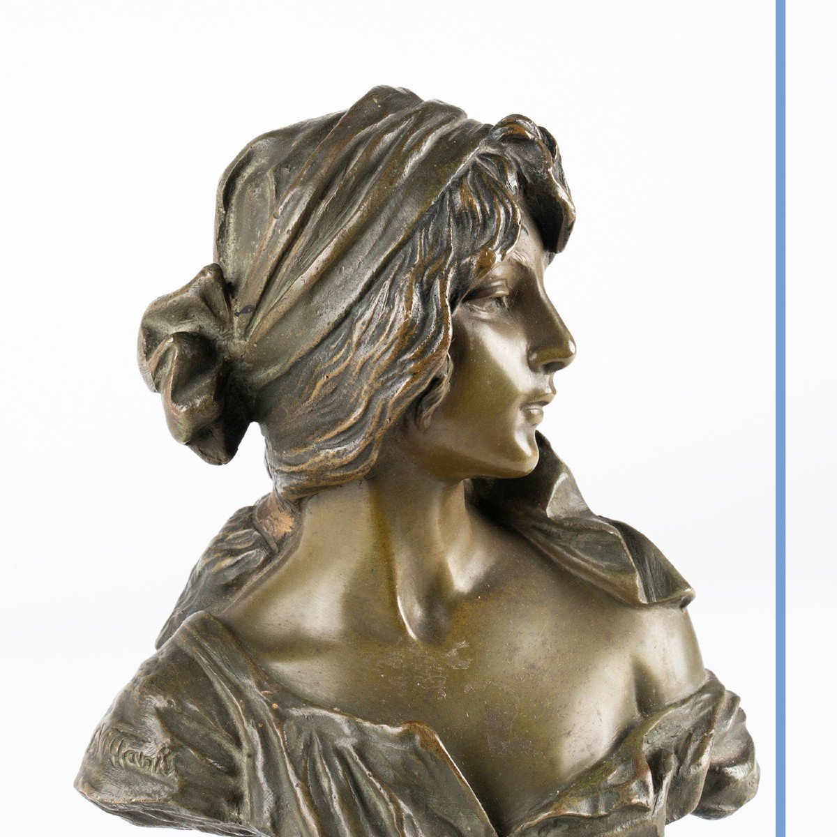 Emmanuel Villanis (1858-1914), Cendrillon, &eacute;preuve en bronze &agrave; patine verte, XIXe-photo-5