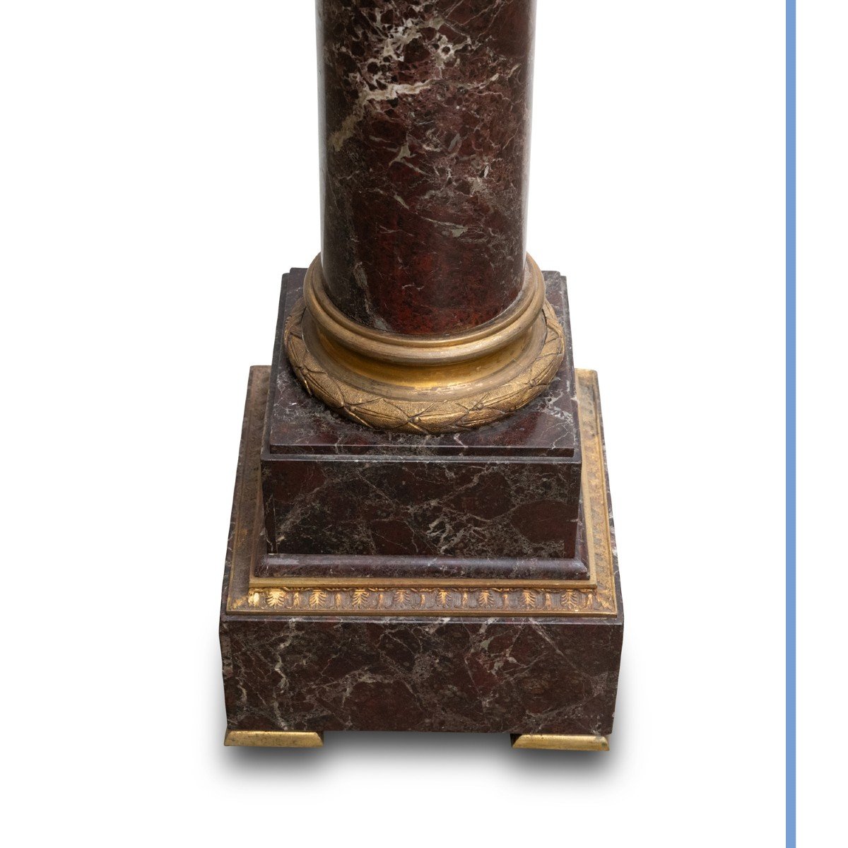 Levanto Marble Selette With Corinthian Capital In Gilded Bronze, 19th-photo-1