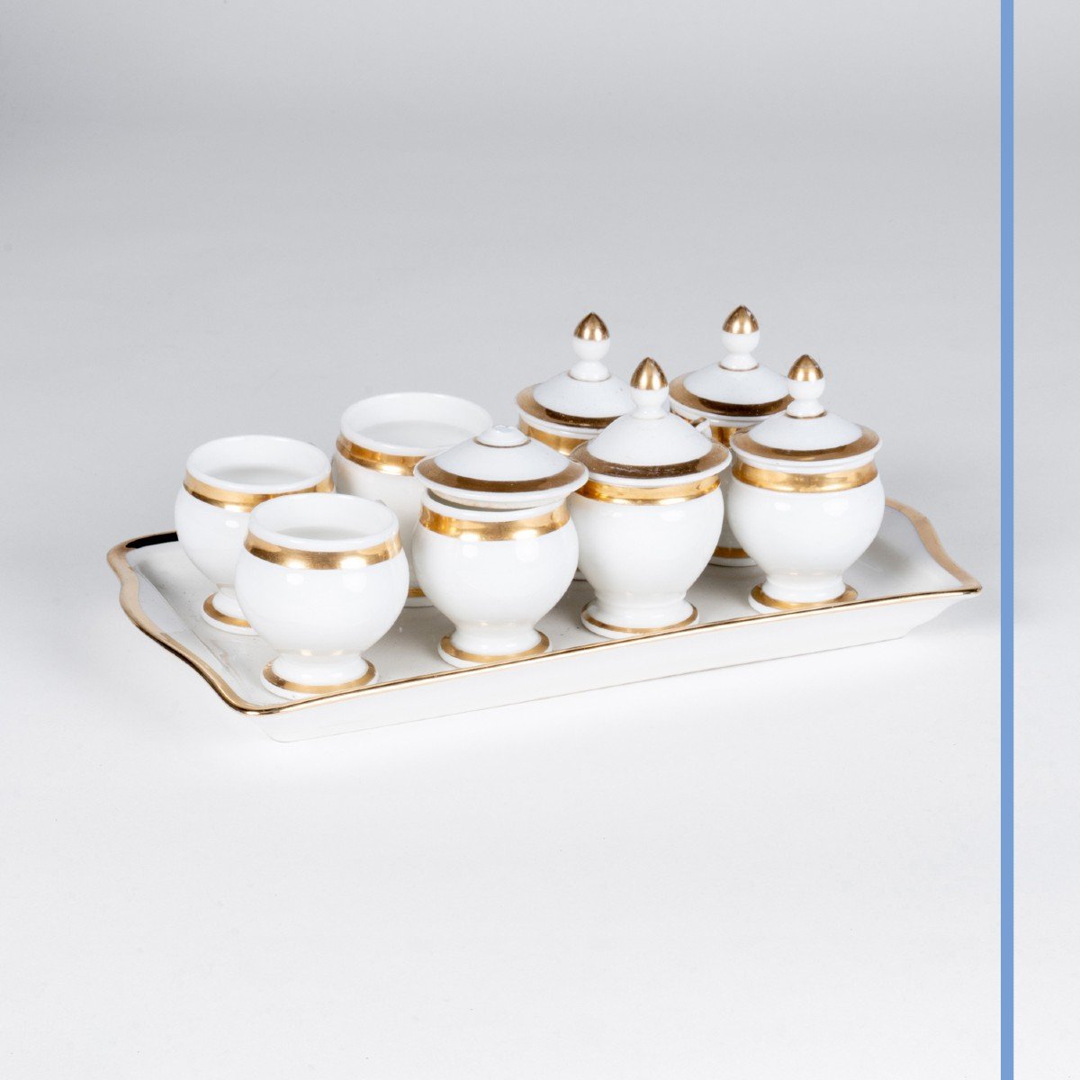 Service de table en porcelaine  blanche à filet doré, XXe-photo-6