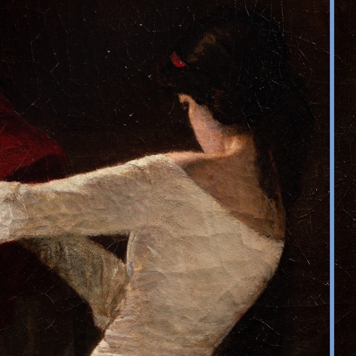 Ferdinando Mastriani (1838-? ),  Pia de Tolomei et Nello, huile sur toile, XIXe-photo-4