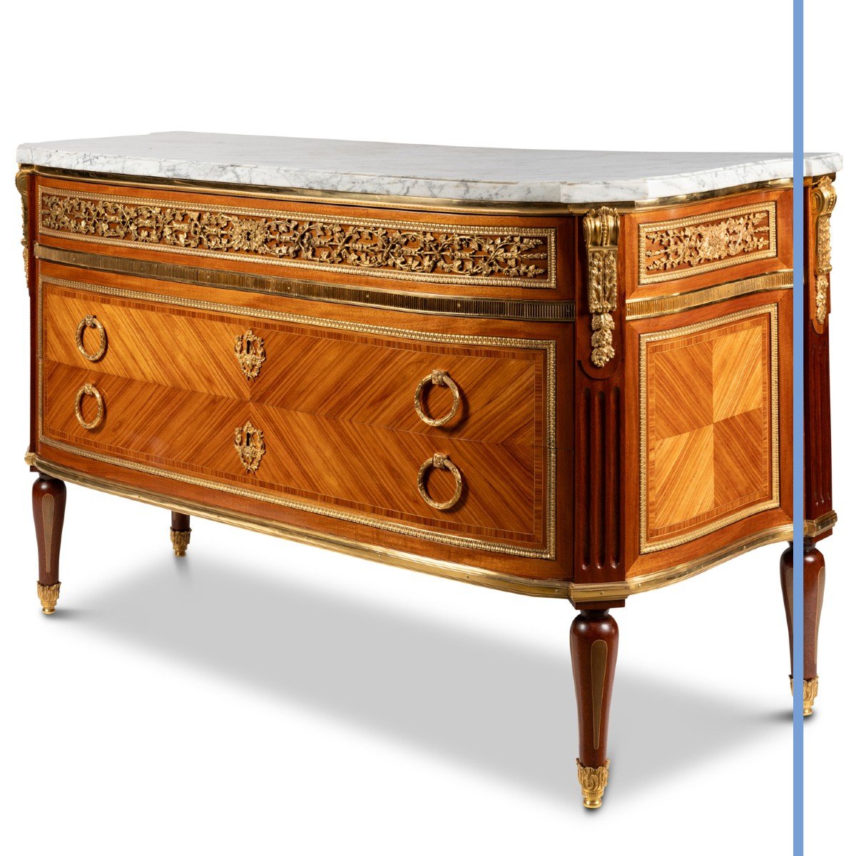 D&rsquo;apr&egrave;s le mod&egrave;le livr&eacute; par Jean-Fran&ccedil;ois Leleu (1729-1807) &agrave; Versailles, commode, XIXe-photo-2
