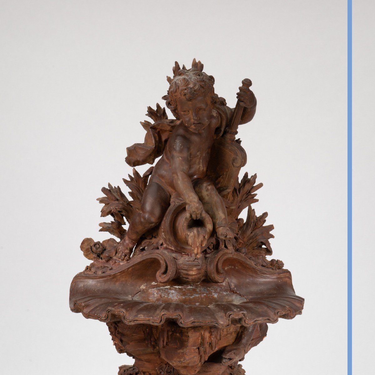 Fountain Or Gardener Or Holy Water "the Source" In Terracotta, XIXth-photo-1