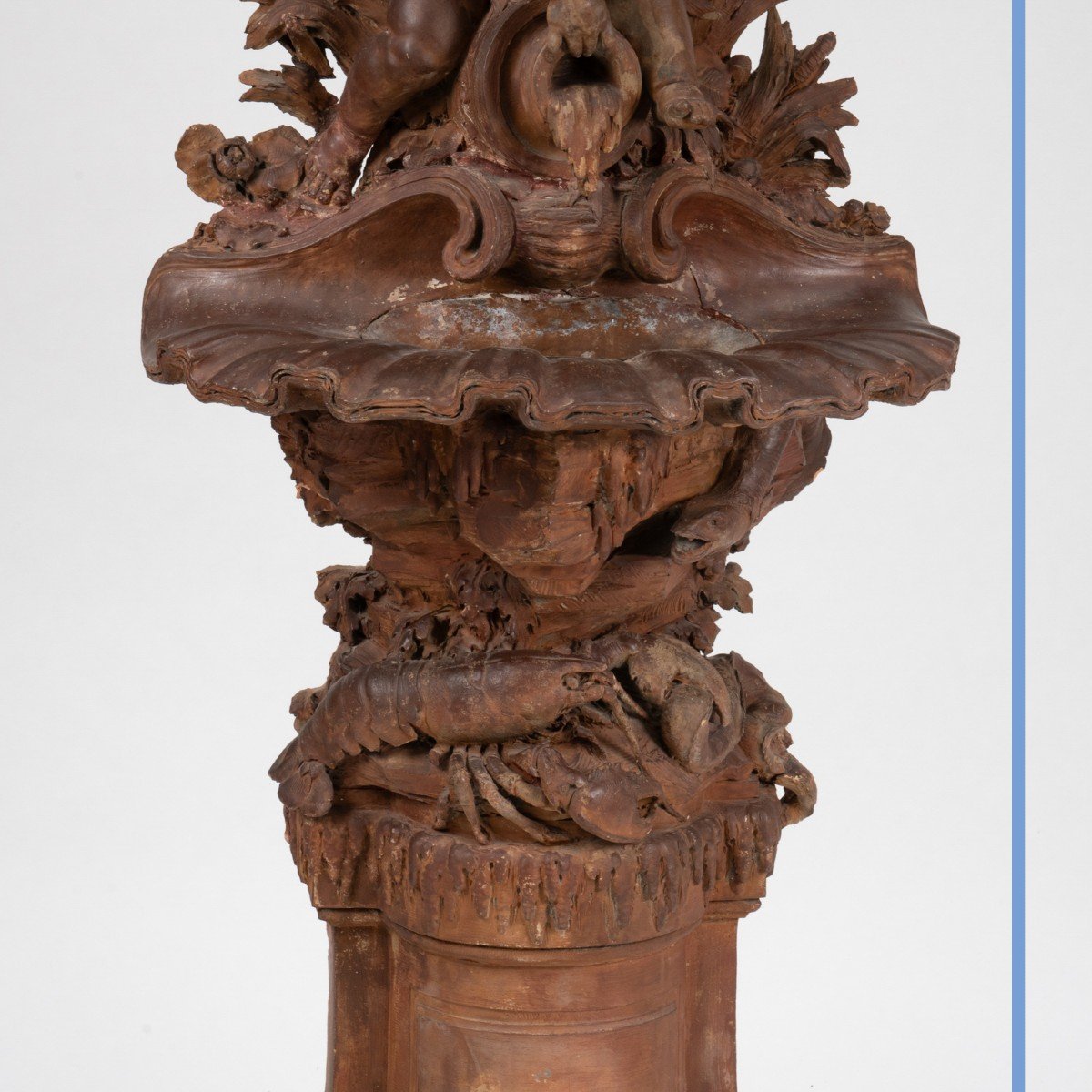 Fountain Or Gardener Or Holy Water "the Source" In Terracotta, XIXth-photo-4