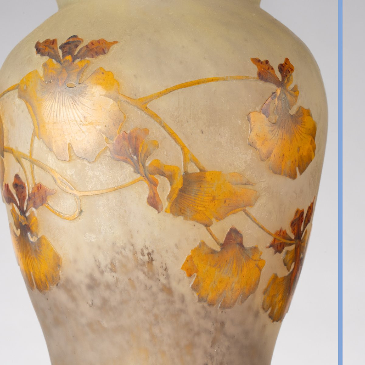 Daum Nancy With The Cross Of Lorraine, Vase With Orchids, 19th Century-photo-4