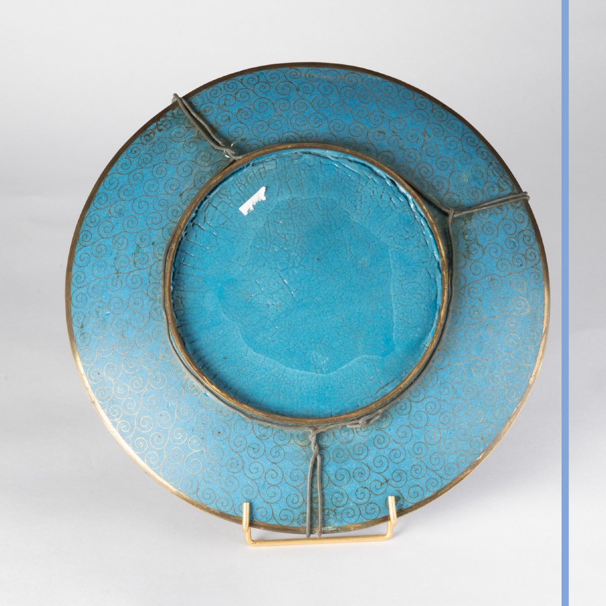 Cloisonné Enamel Plate "fruit Basket", 19th Century-photo-4