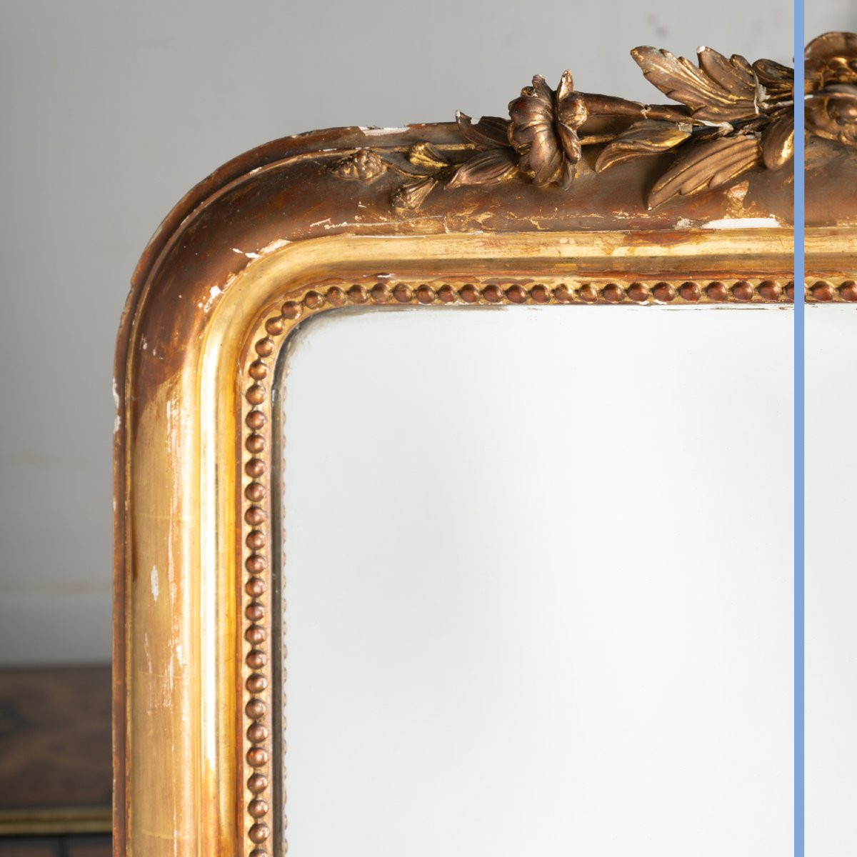 Louis Philippe Period Trumeau In Wood And Gilded Stucco, 19th-photo-2