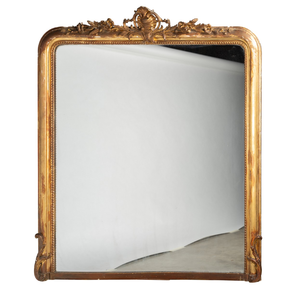 Louis Philippe Period Trumeau In Wood And Gilded Stucco, 19th