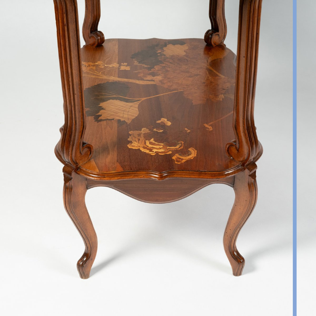 Émile Gallé (1846-1904), table à thé à deux plateaux latéraux ouvrants, XIXe-photo-5