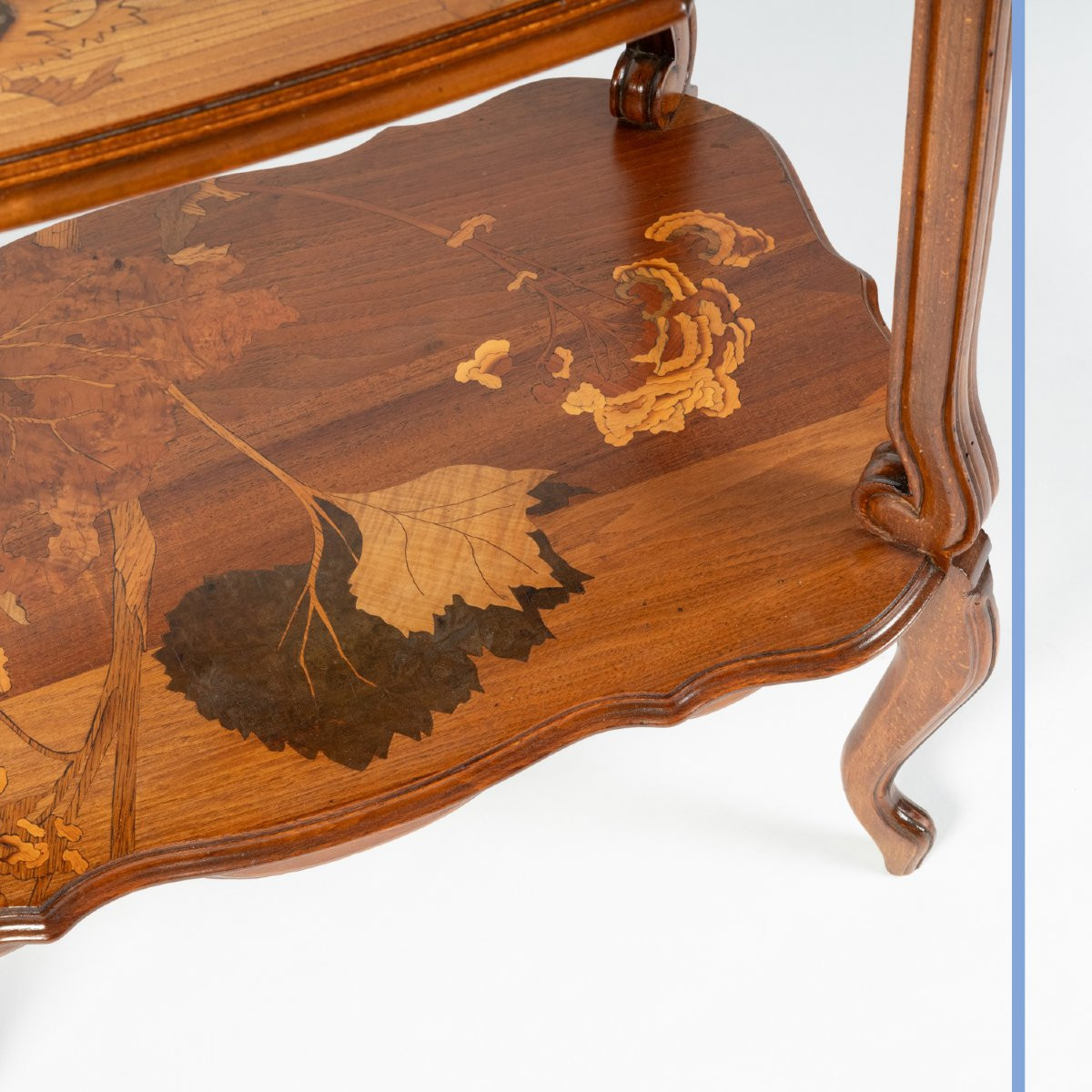 Émile Gallé (1846-1904), table à thé à deux plateaux latéraux ouvrants, XIXe-photo-7