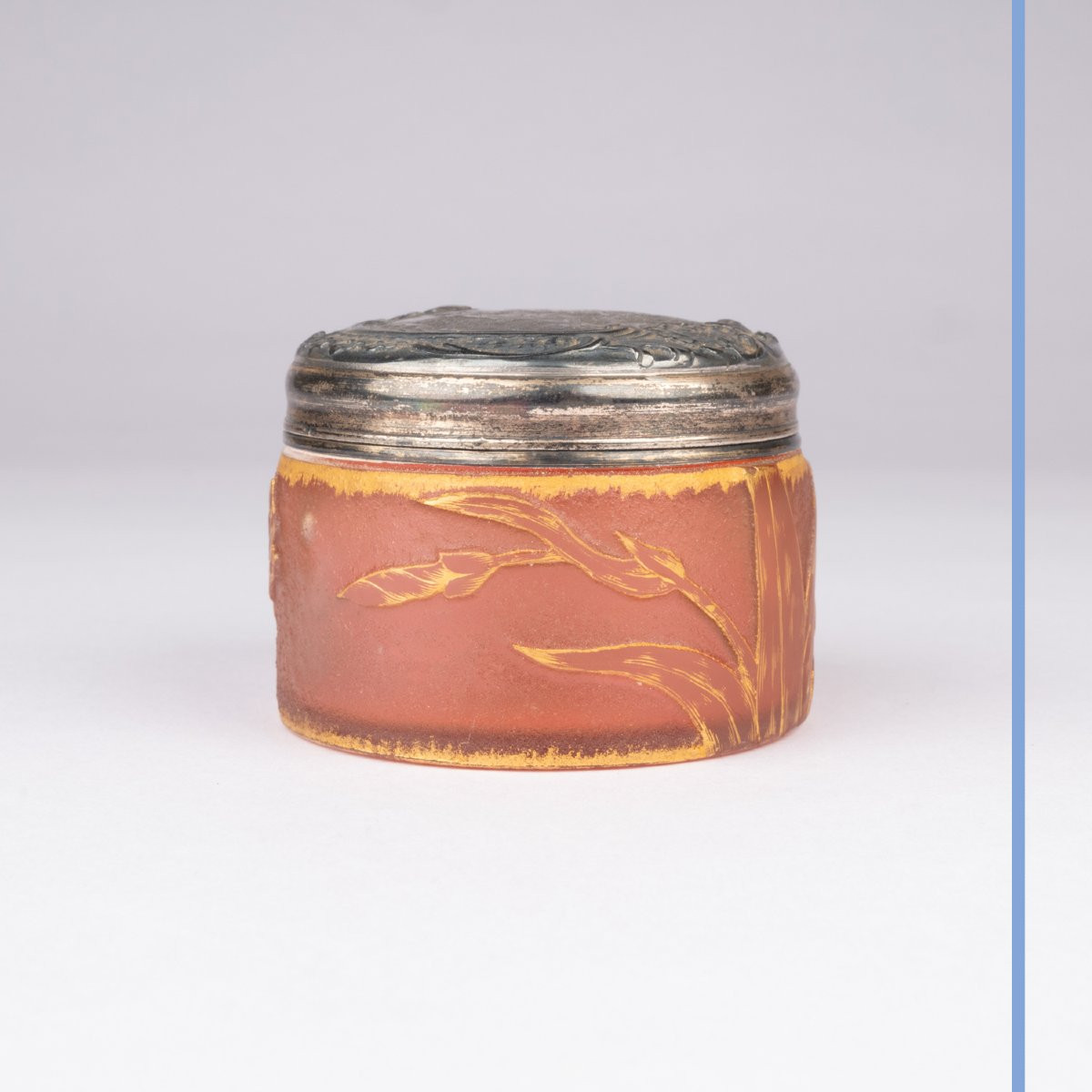 Daum Nancy, Glass And Silver Candy Box, XIXth-photo-4