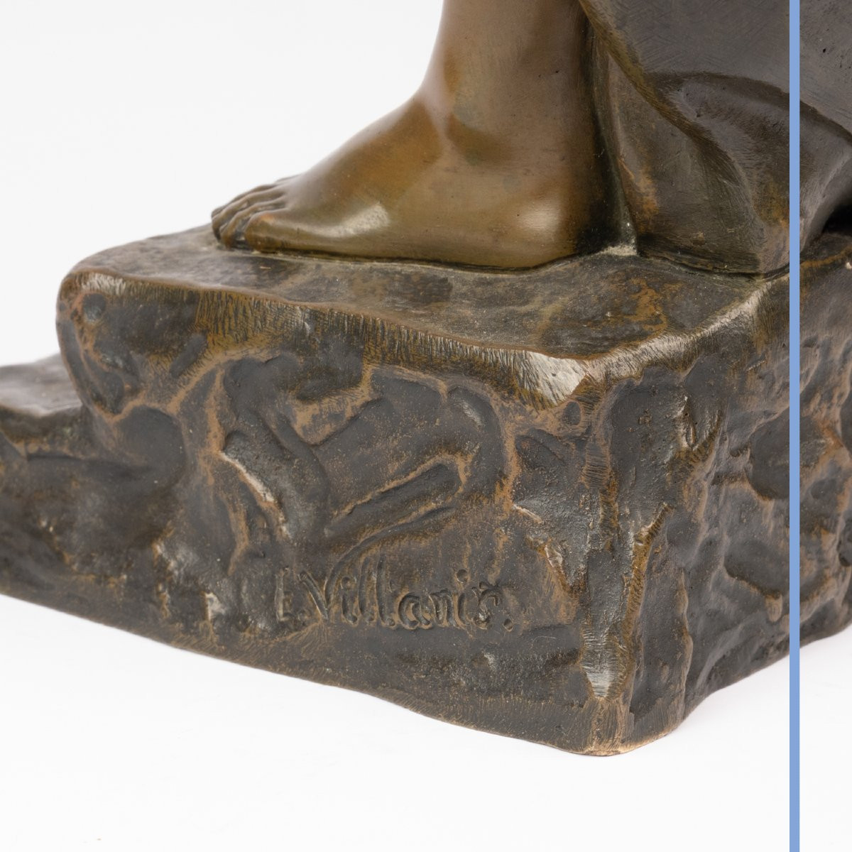 Emmanuel Villanis (1858-1914),  Bohémienne , bronze à patine brune et médaille,  XIXe-photo-7