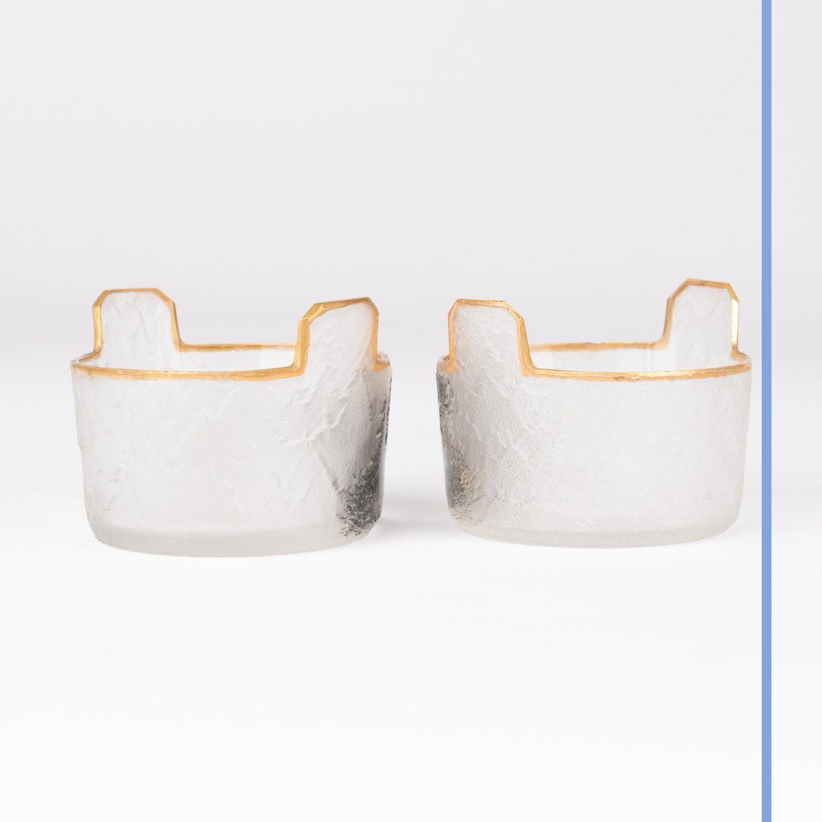 Daum Nancy à la croix de Lorraine, poivrière et salière, verre givré, XIXe-photo-4