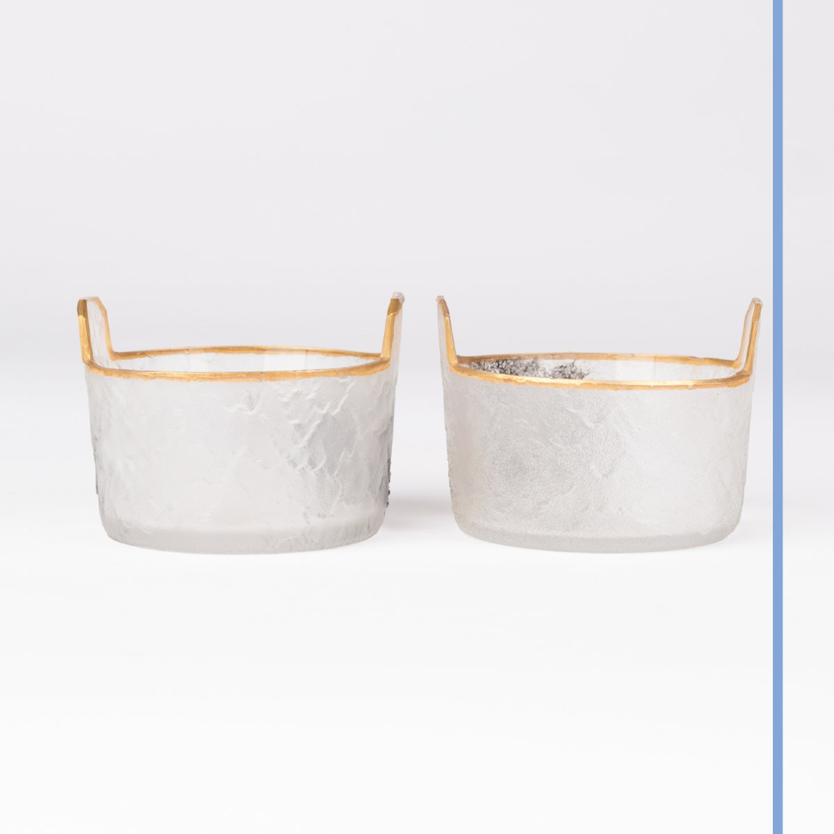 Daum Nancy à la croix de Lorraine, poivrière et salière, verre givré, XIXe-photo-1