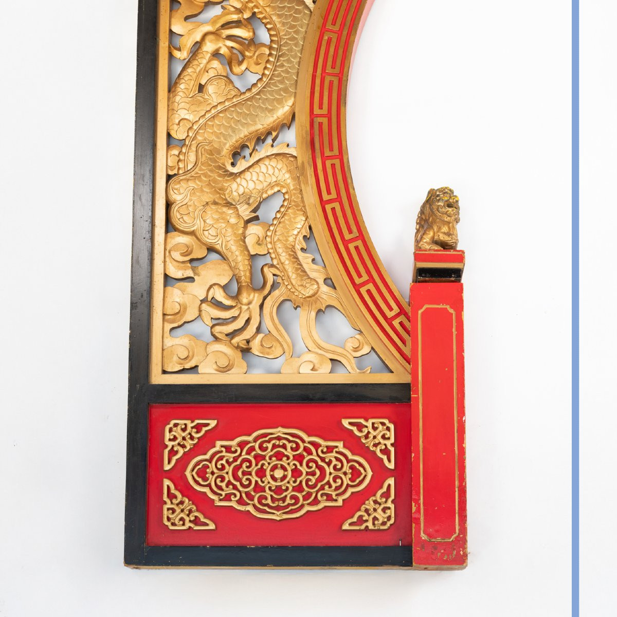 China, Ark, Red Lacquered Wood And Gilding, 20th Century-photo-4