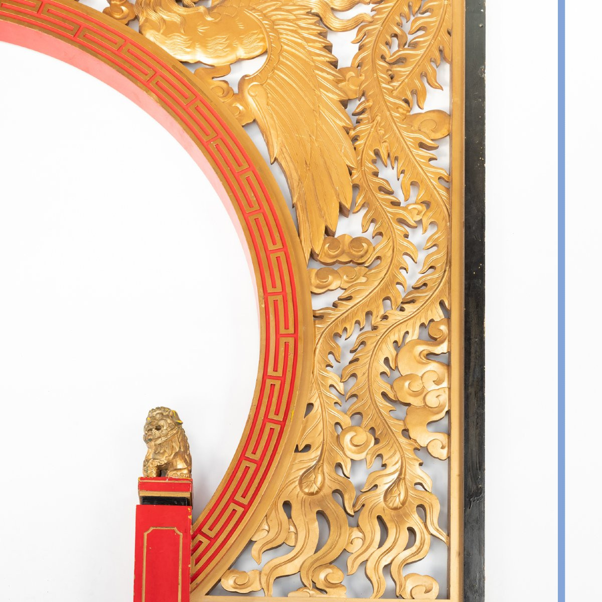 China, Ark, Red Lacquered Wood And Gilding, 20th Century-photo-3