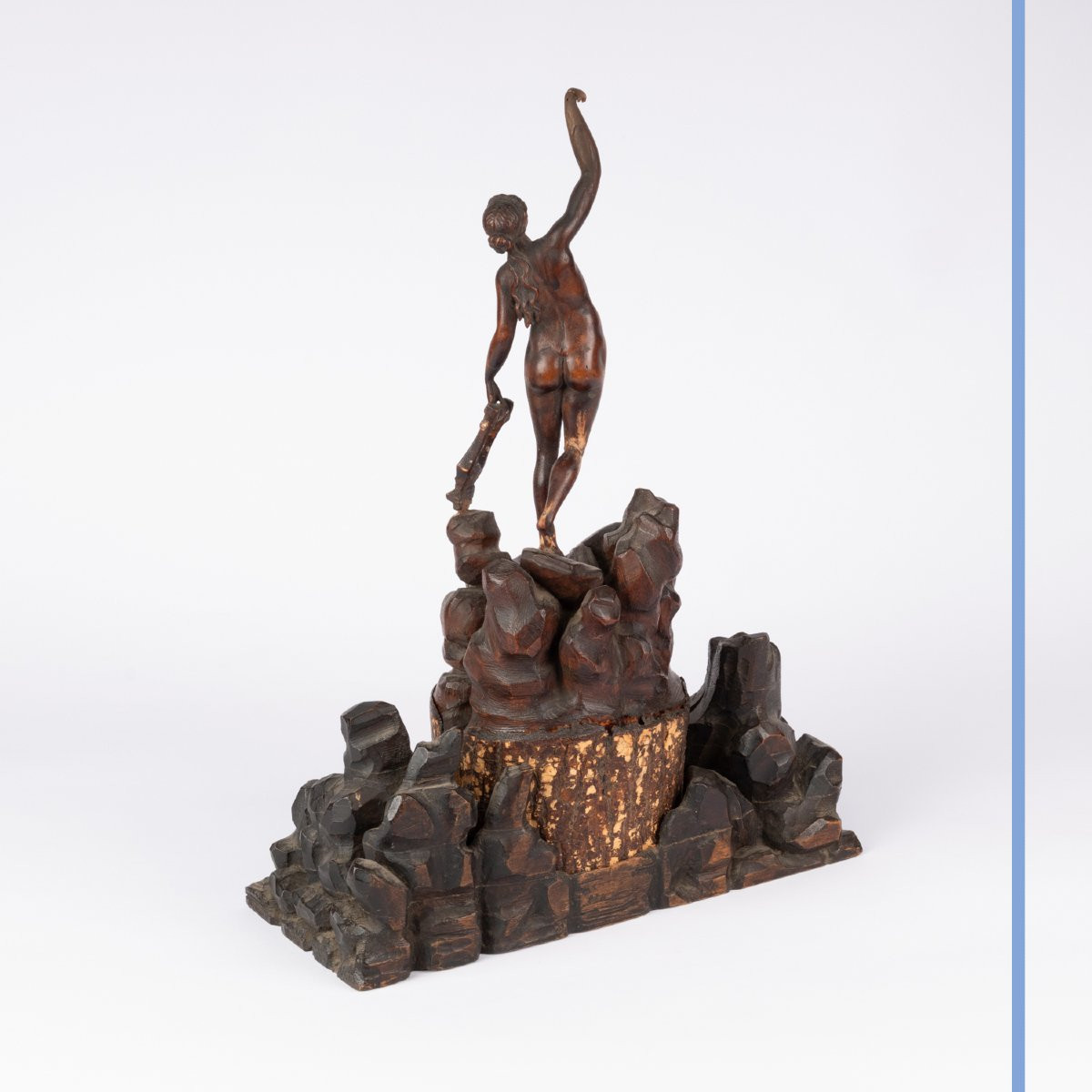 A, Cailloux (?-?),  Sculpture en noyer "Sapho", XIXe-photo-1