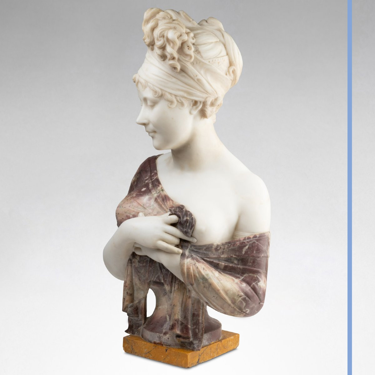 Aristide Petrilli (1868-1907), d'après Joseph Chinard, buste de Madame Récamier, marbres, XIXe-photo-2