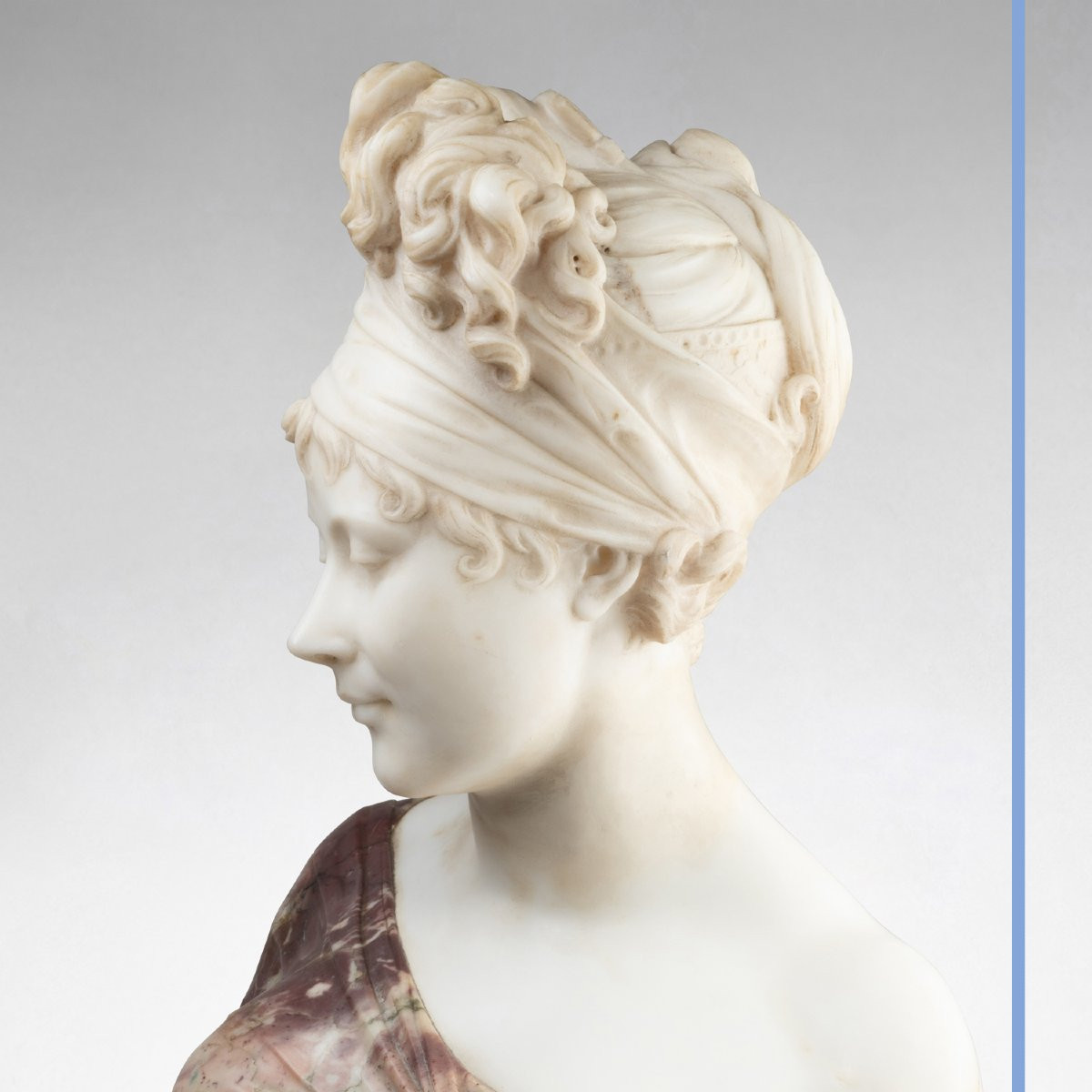 Aristide Petrilli (1868-1907), d'après Joseph Chinard, buste de Madame Récamier, marbres, XIXe-photo-3