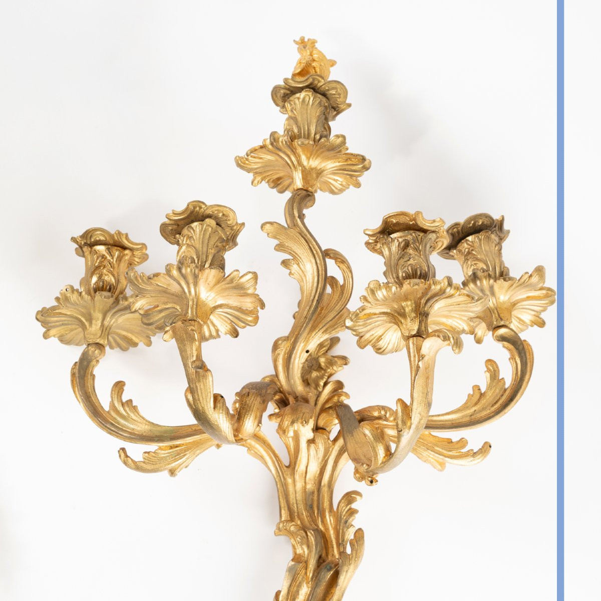 Paire d&#039;appliques de style Louis XV en bronze dor&eacute;, XIXe-photo-4