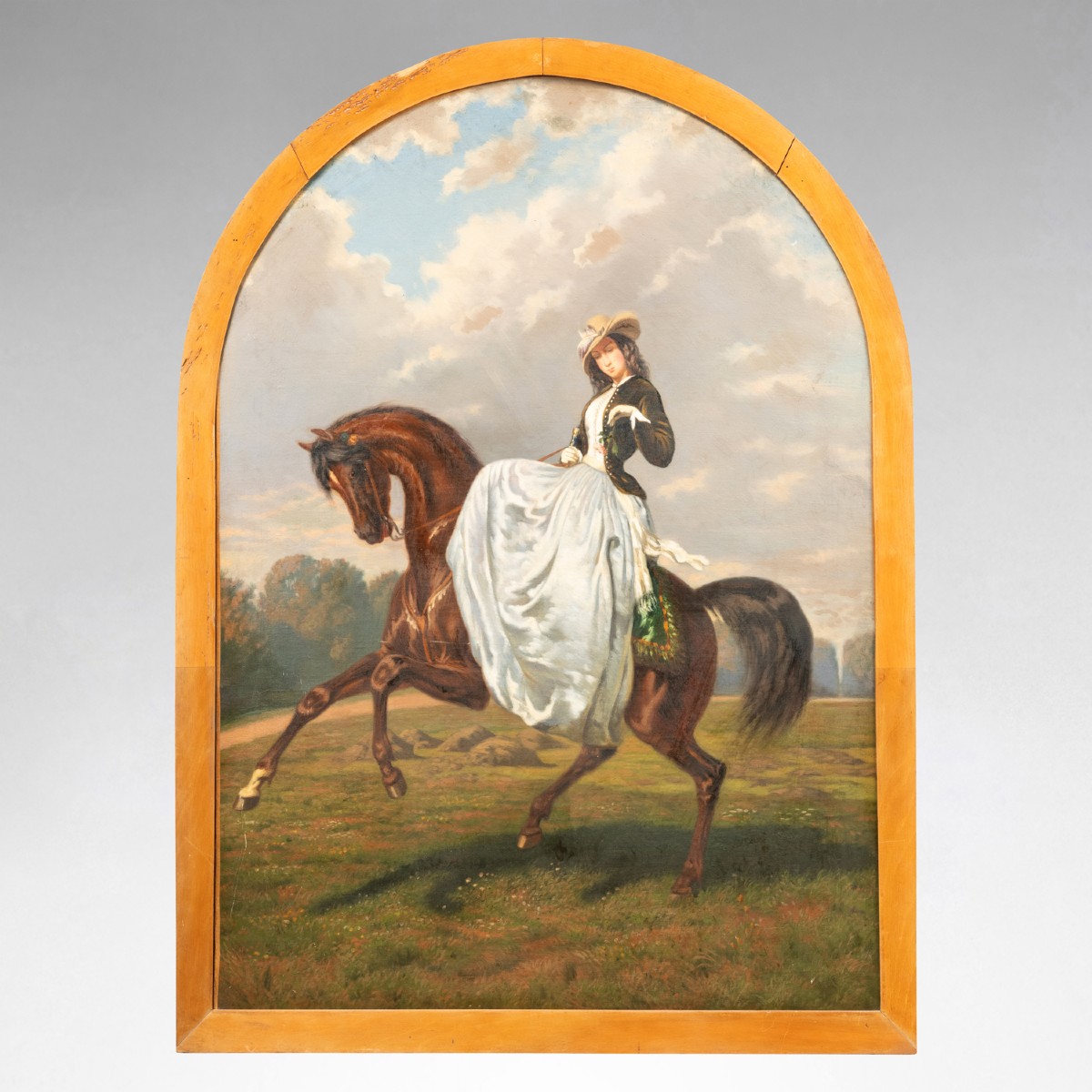 D'après Alfred de Dreux (1810-1860), Amazone, huile sur toile, XIXe