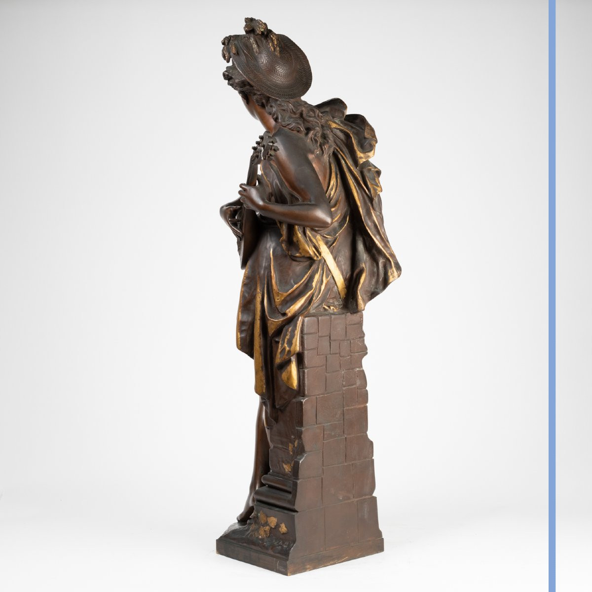 Albert-ernest Carrier-belleuse (1824-1887), The Cicada, Bronze With Three Patinas, 19th-photo-4