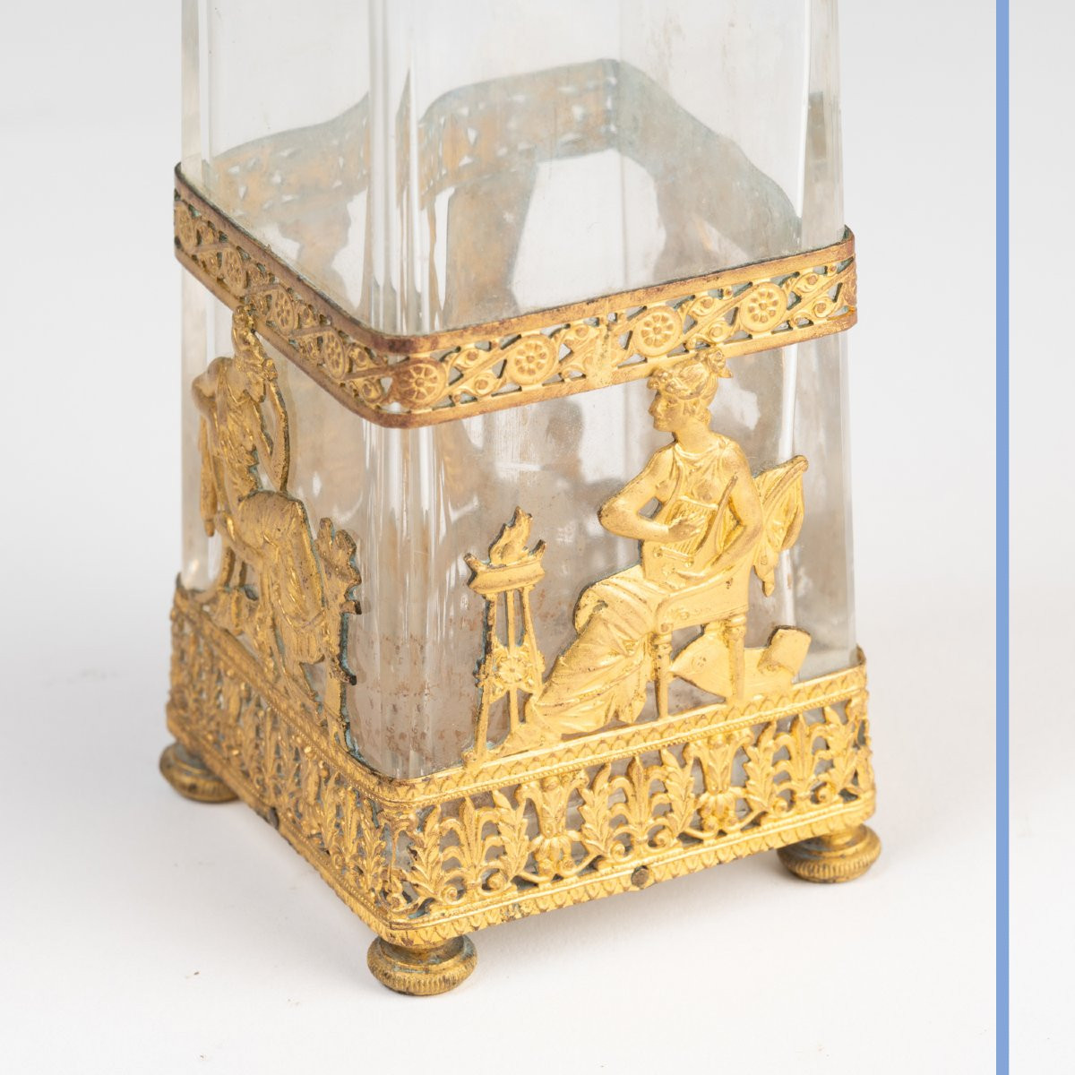 Crystal And Gilt Bronze Vase With An Allegory Of The Arts, 19th Century-photo-4