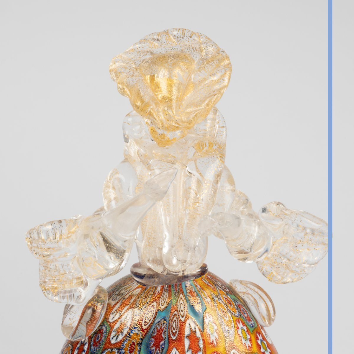 Pair Of Elegant Murano Spun Glass Venetians, 20th -photo-3