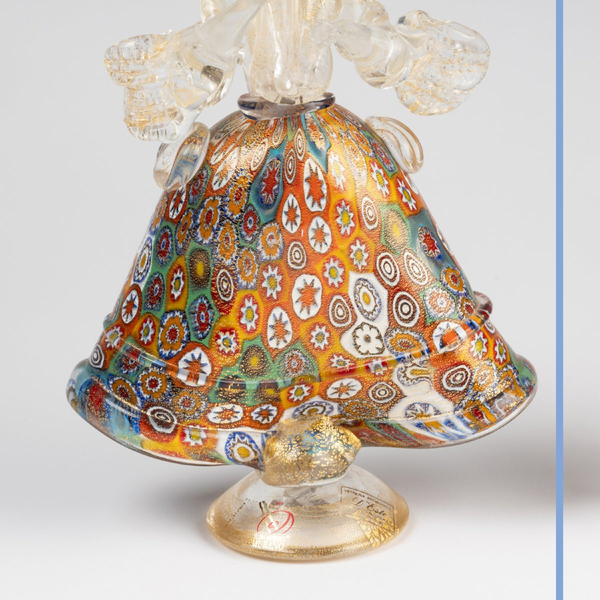 Pair Of Elegant Murano Spun Glass Venetians, 20th -photo-4