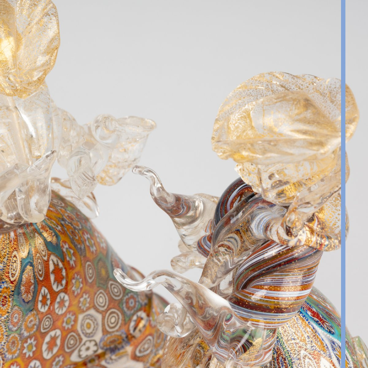 Pair Of Elegant Murano Spun Glass Venetians, 20th -photo-8