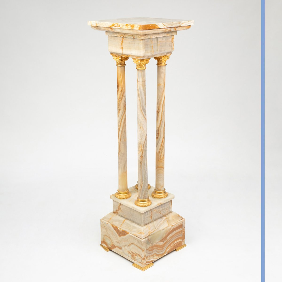 Portico Stand In Algerian Onyx And Gilt Bronze, 20th Century-photo-2