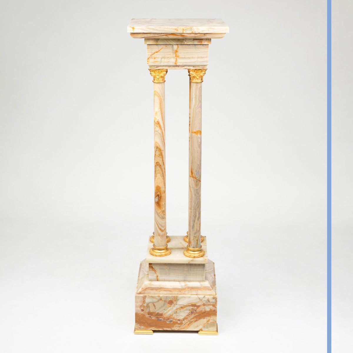 Portico Stand In Algerian Onyx And Gilt Bronze, 20th Century-photo-3