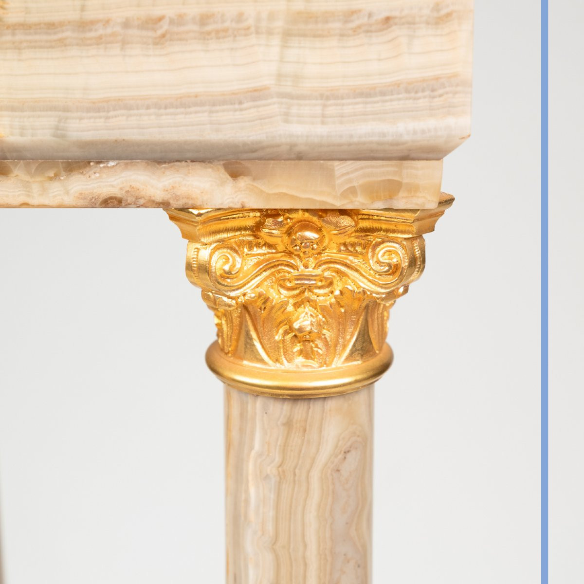 Portico Stand In Algerian Onyx And Gilt Bronze, 20th Century-photo-2