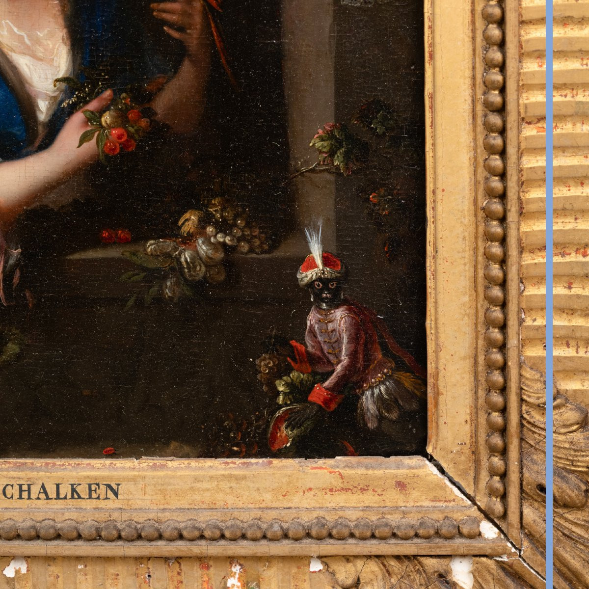 Follower Of Godfried Schalken (1643-1706), Woman With Monkey And Parrot, 18th Century-photo-4