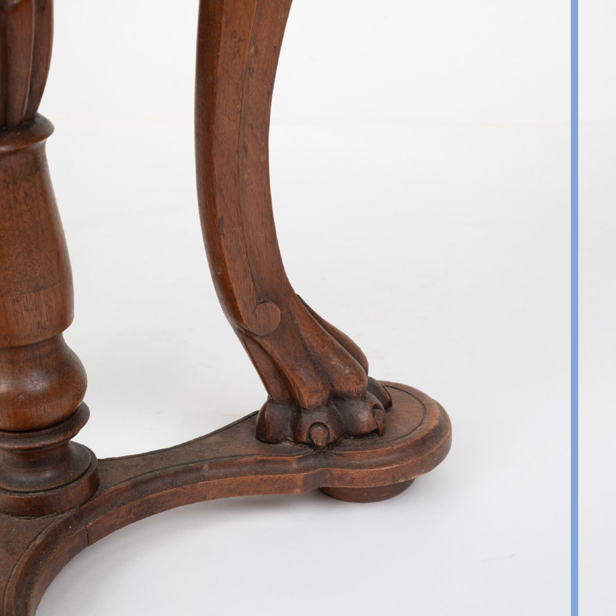 Chaise de harpiste en noyer sculpté d'une coquille, XIXe-photo-8