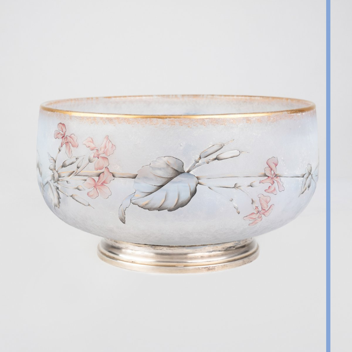 Daum, coupe en verre gravé "Le coq au lever du Soleil", XIXe-photo-3