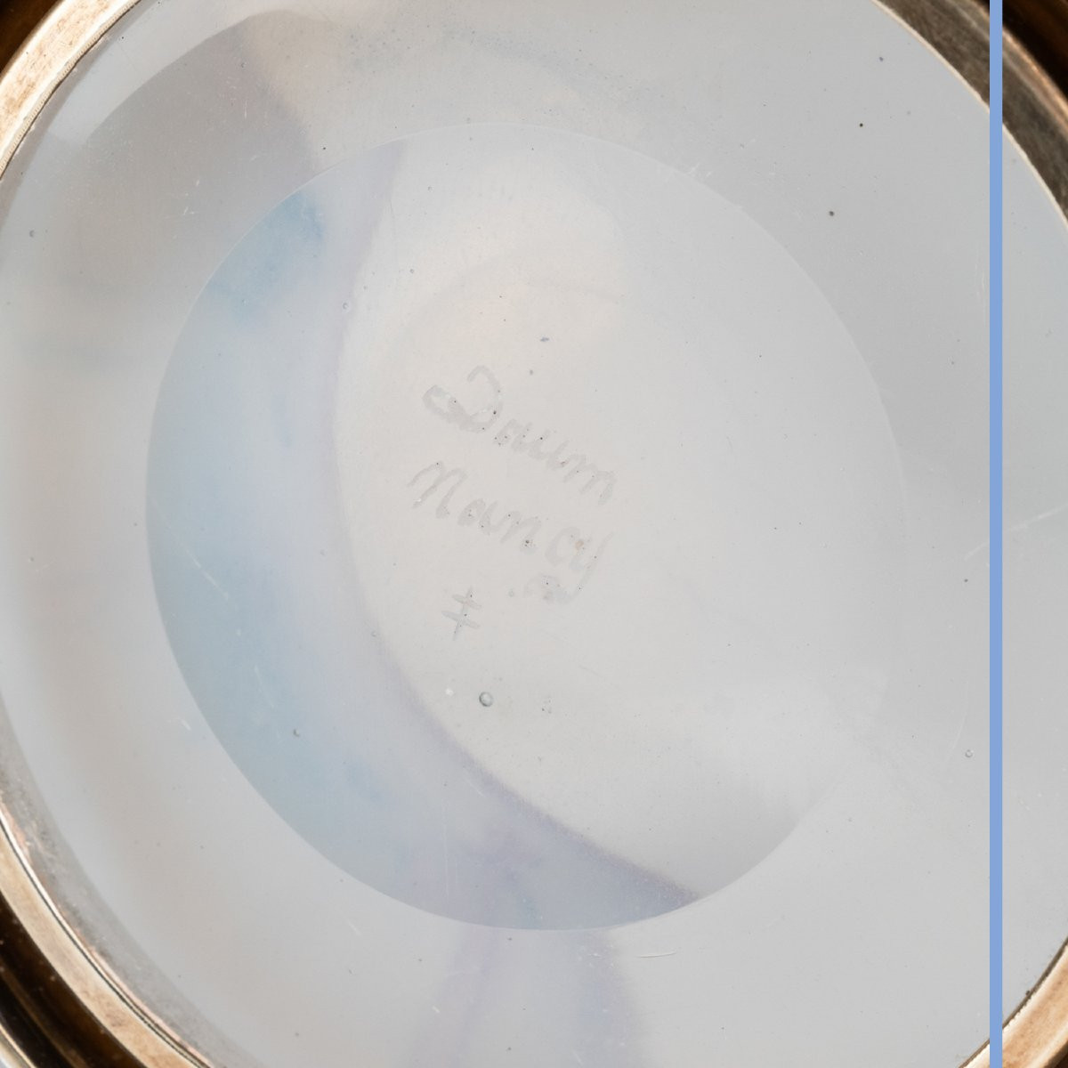 Daum, coupe en verre gravé "Le coq au lever du Soleil", XIXe-photo-4