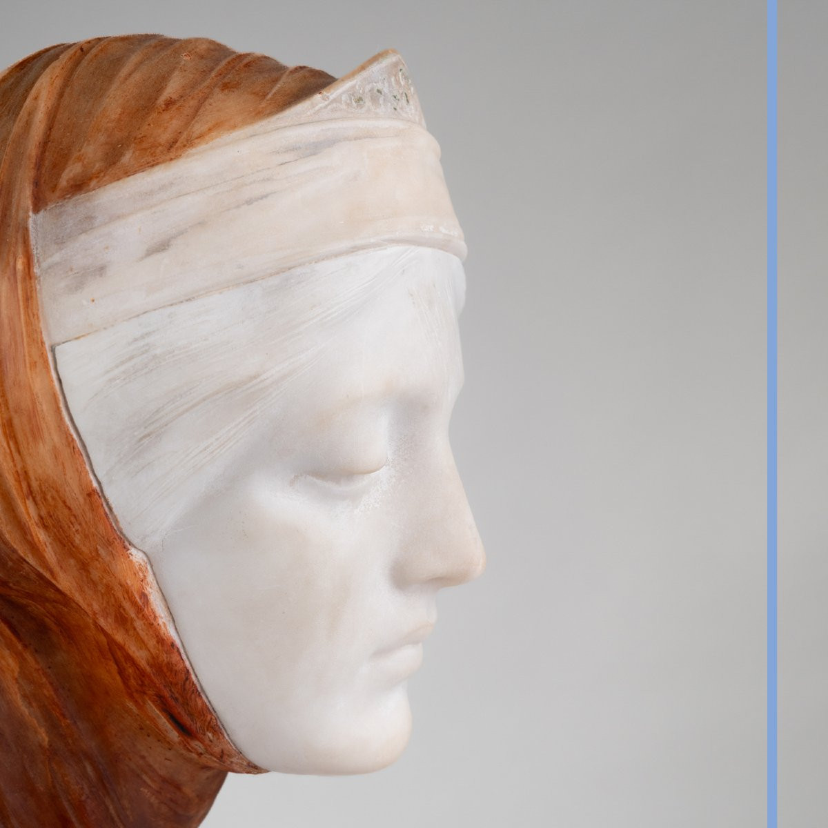 After Giuseppe Bessi (1857-1922), Bust Of Beatrice In Alabaster And Onyx, 20th-photo-2