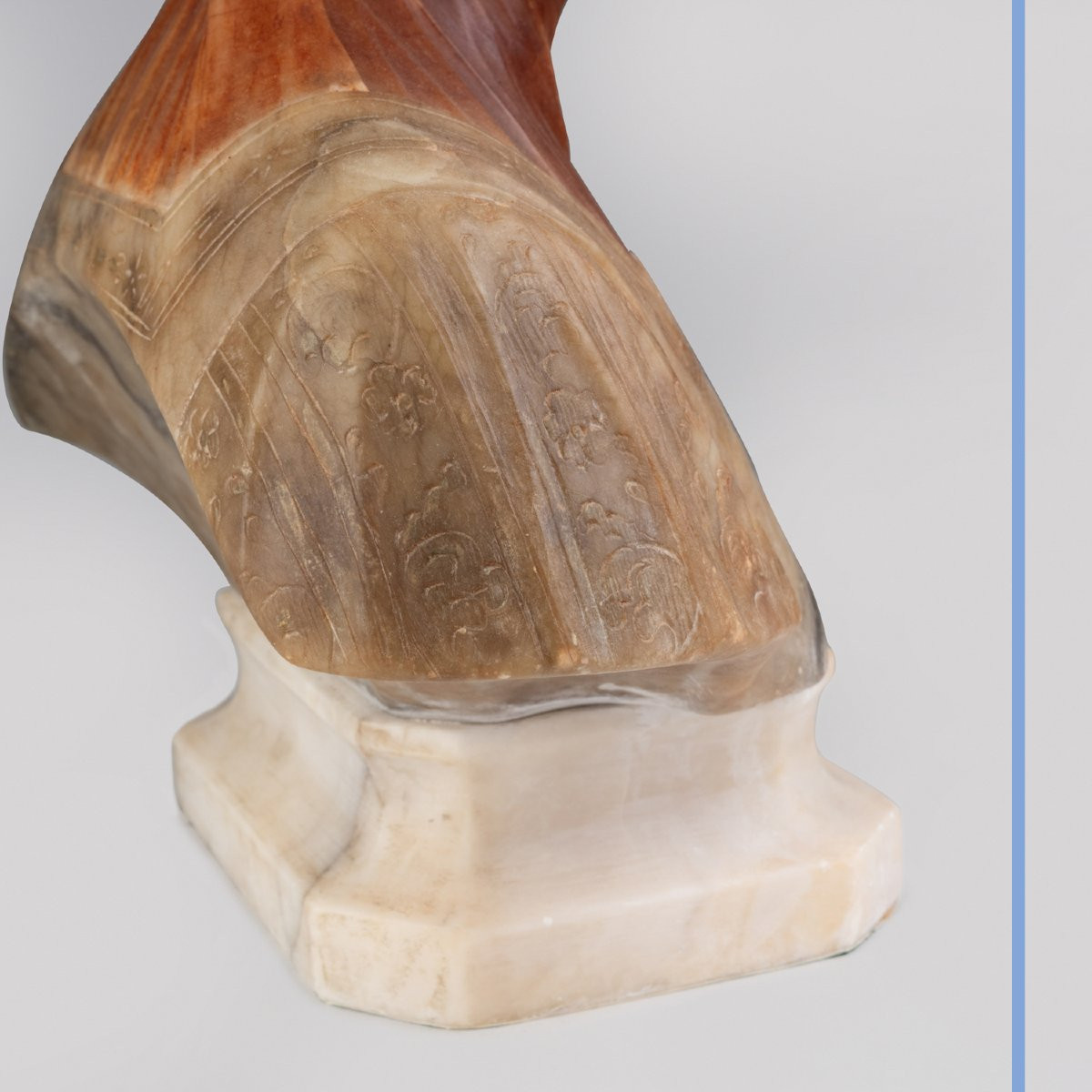 After Giuseppe Bessi (1857-1922), Bust Of Beatrice In Alabaster And Onyx, 20th-photo-6