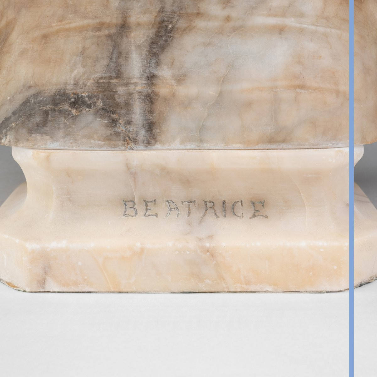 After Giuseppe Bessi (1857-1922), Bust Of Beatrice In Alabaster And Onyx, 20th-photo-7