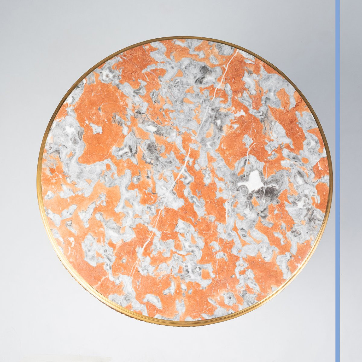 Louis XVI Style Pedestal Table In Veneered Wood And Gilt Bronze, 19th Century-photo-4