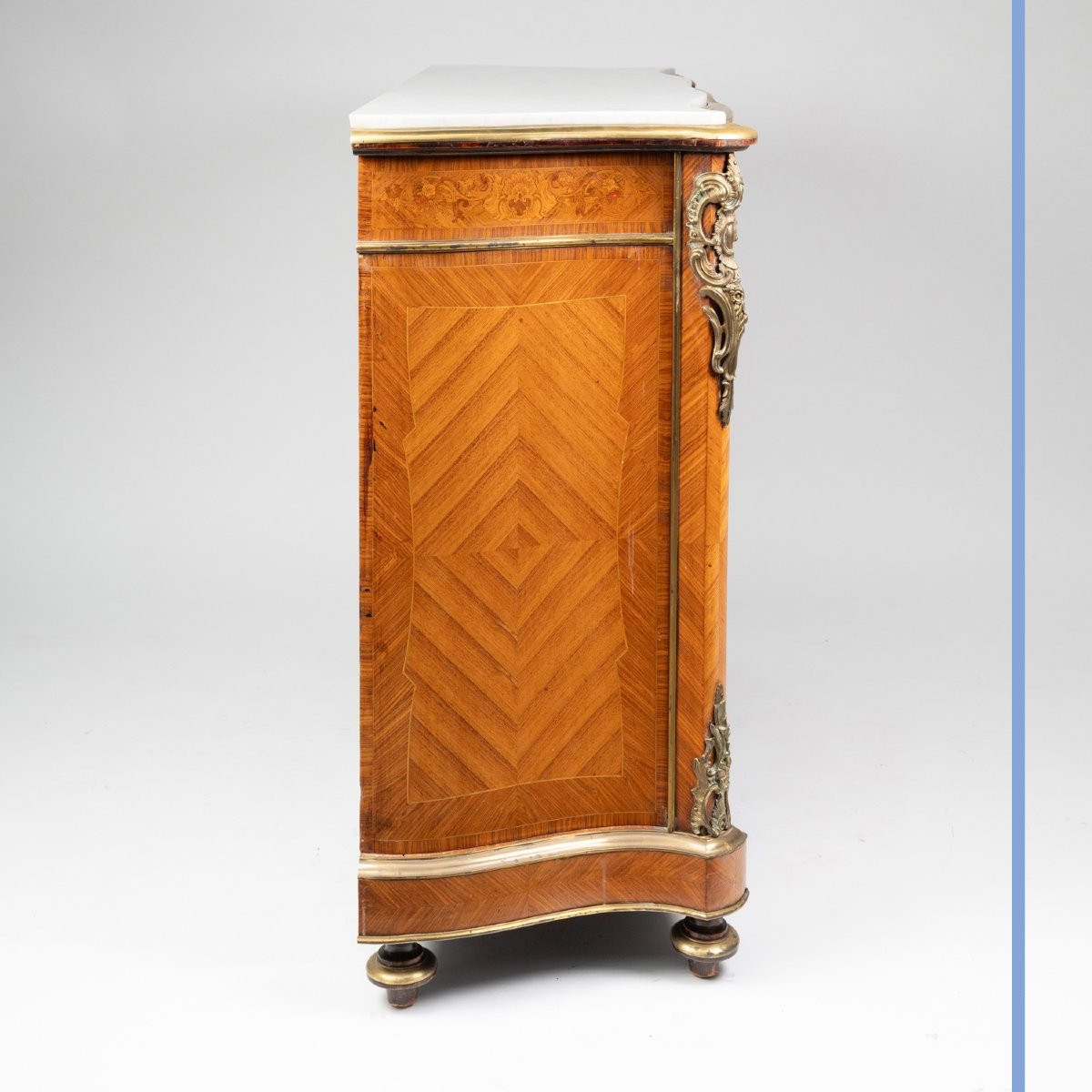 Kriéger House, Two-door Marquetry Console Table, 19th Century-photo-4