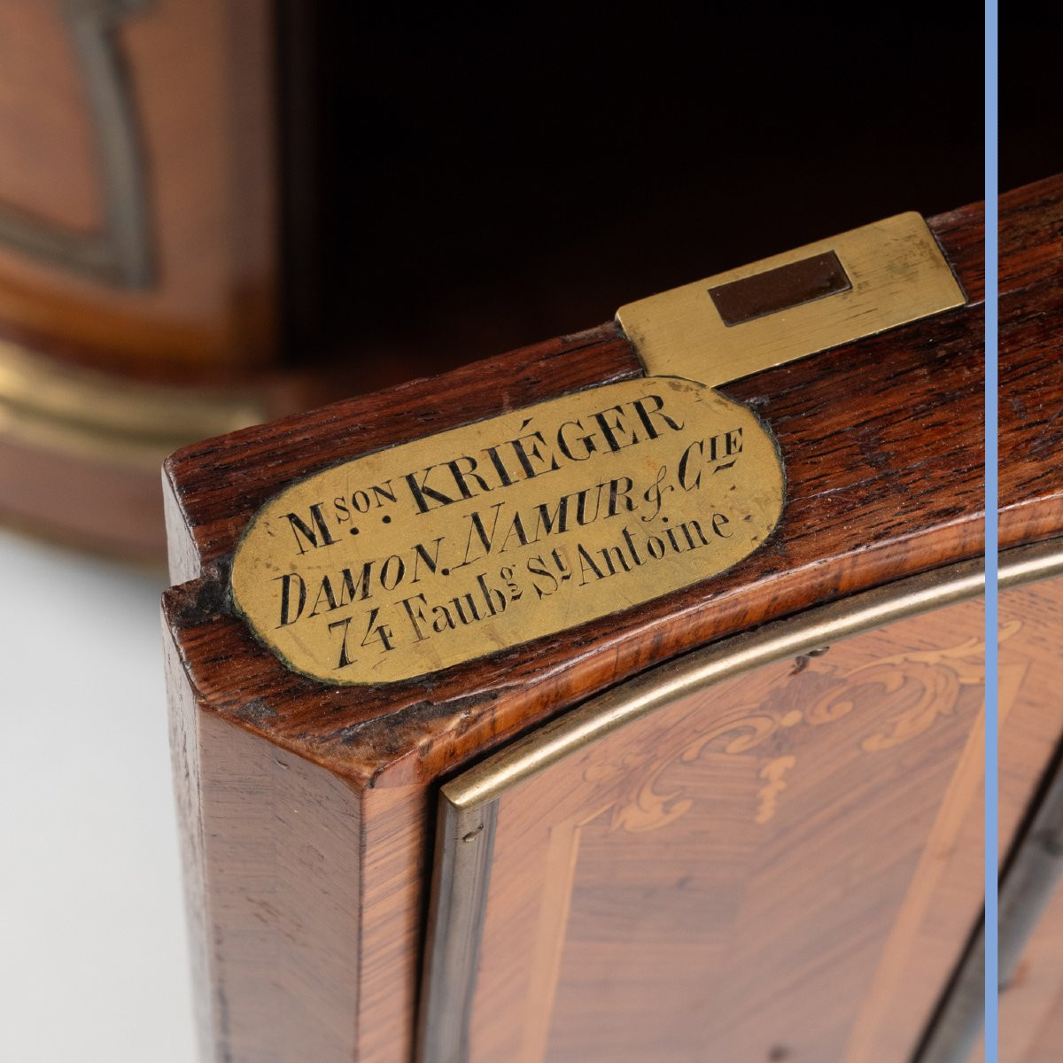 Kriéger House, Two-door Marquetry Console Table, 19th Century-photo-7