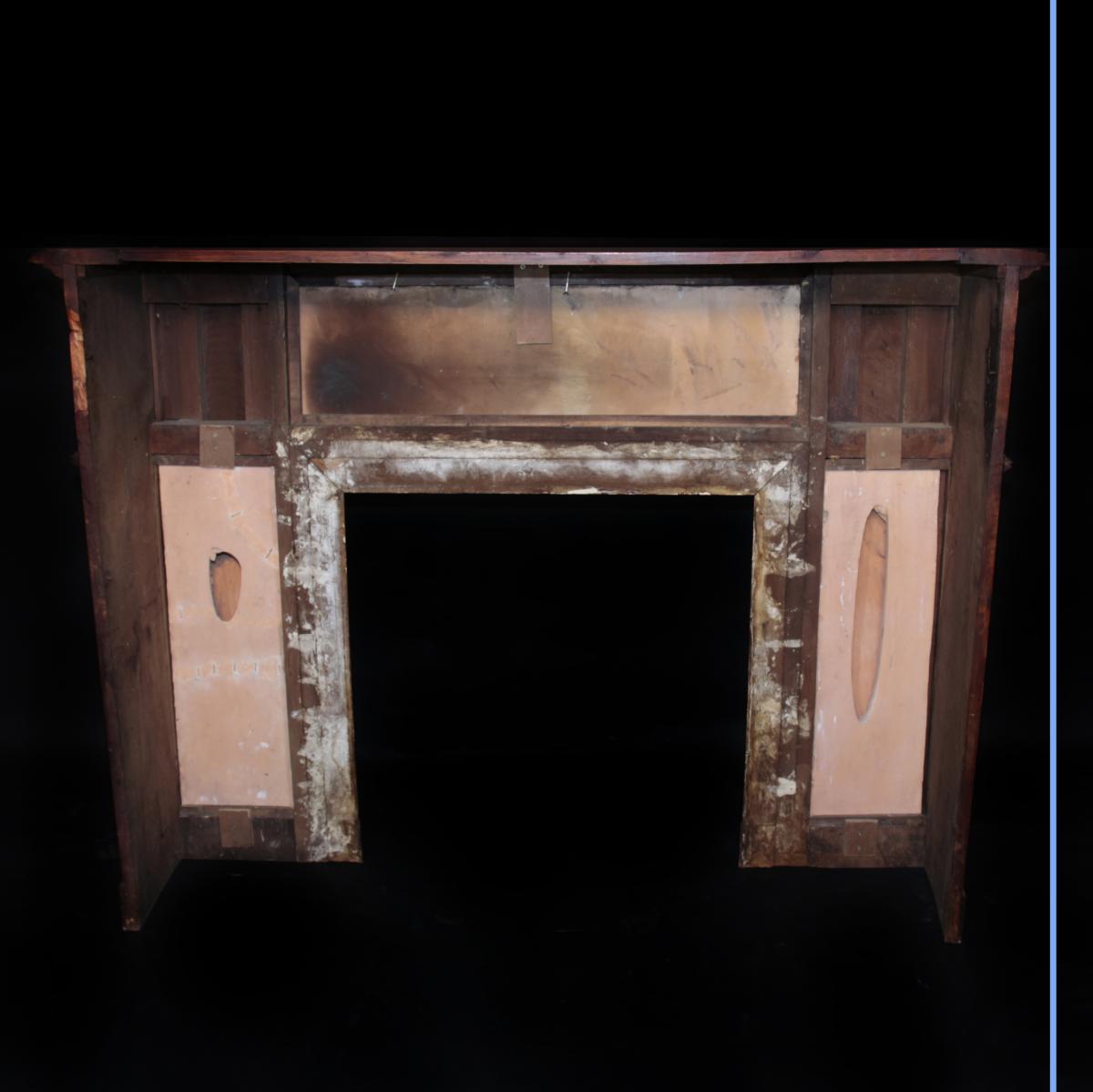 Chemin&eacute;e en noyer sculpt&eacute;, XIXe-photo-5